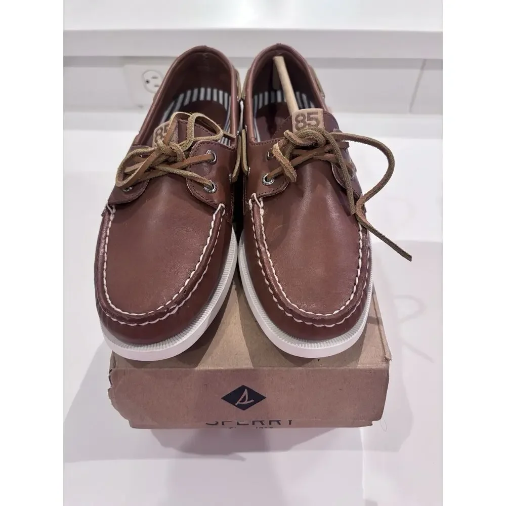 New Sperry Womens Authentic Original 2 Eye Lace Boat Shoe Loafer Tan Sz 8.5 85th